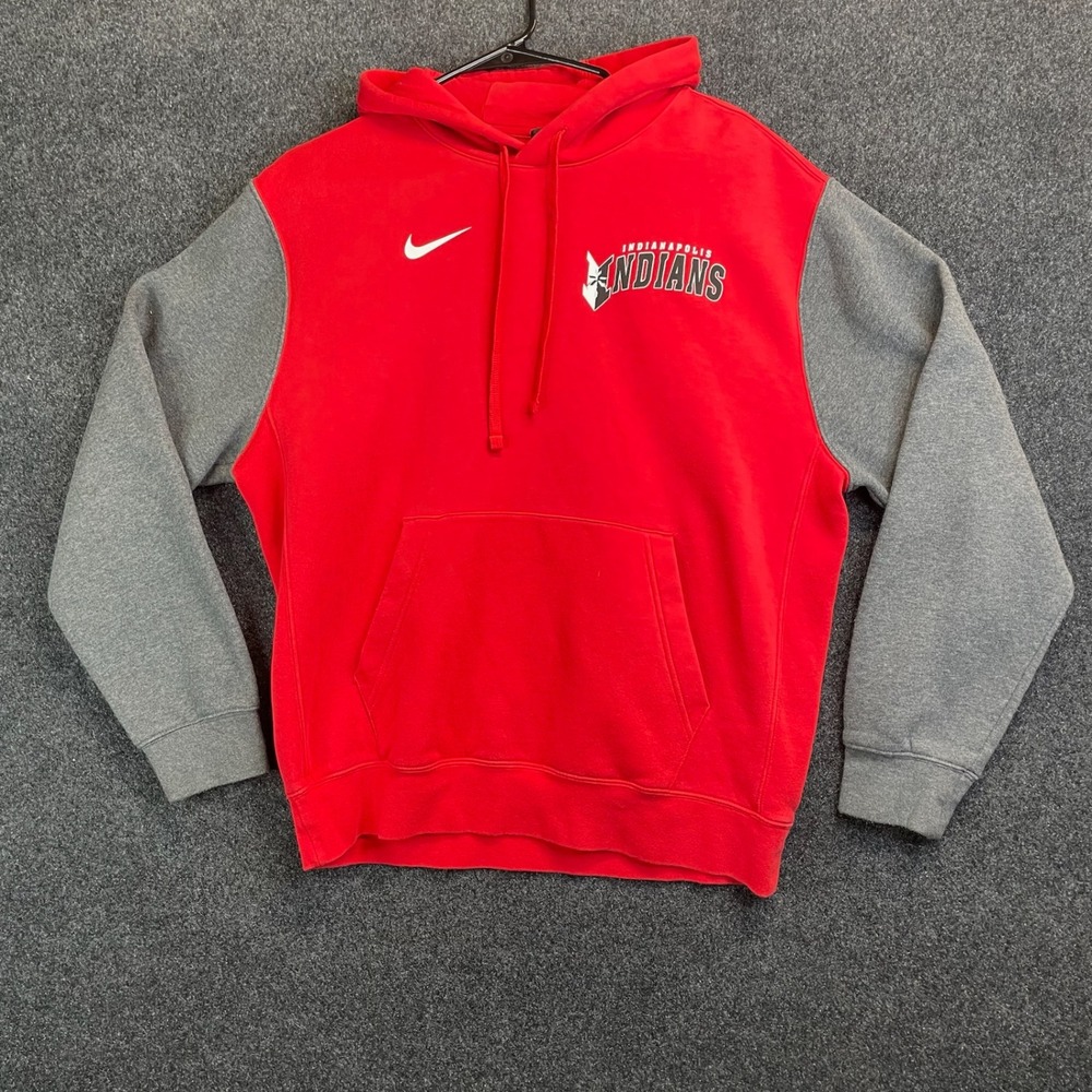Nike Indianapolis Indians Baseball Hoodie Men's Medium Red Grey DH3771-657